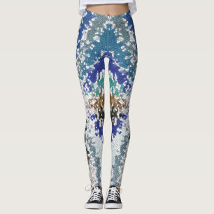 Blue Green Yellow Unique Pattern Leggings
