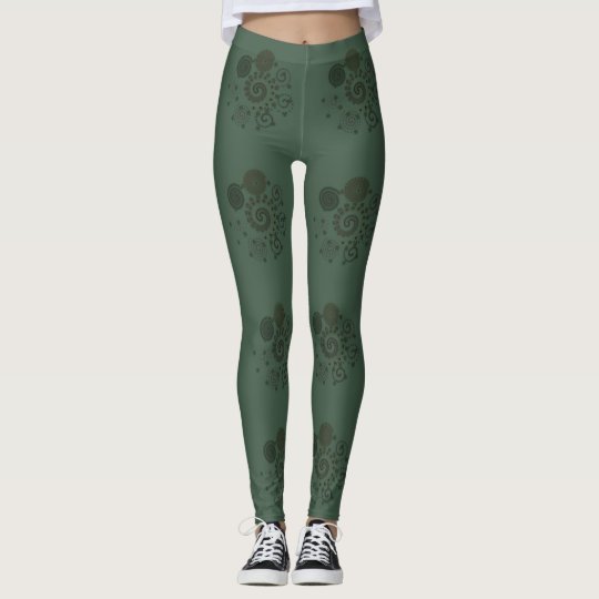 Blue Green Yinyang Universe Leggings