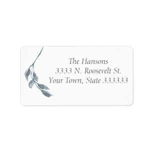 Blue Greenery Easy to Read Return Address Label