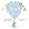 Blue greenery eucalyptus balloon baby stickers