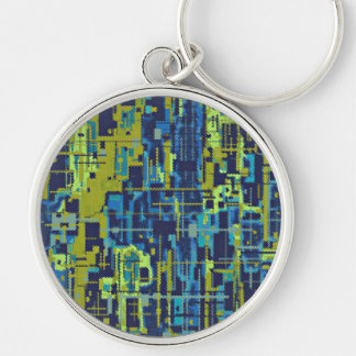 Blue Greens Abstract template Key Ring