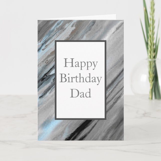 Blue Grey Abstract Card (Front)