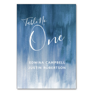 Blue grey abstract modern art table number one