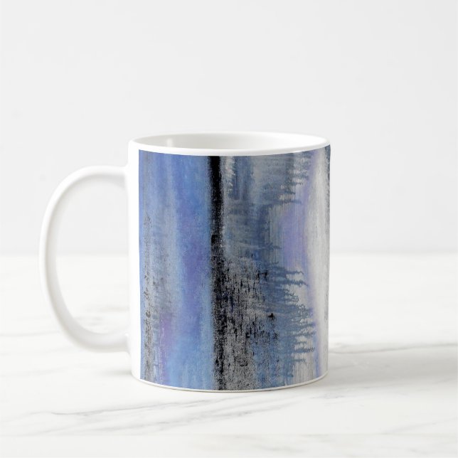 Blue Grey Abstract Mug (Left)