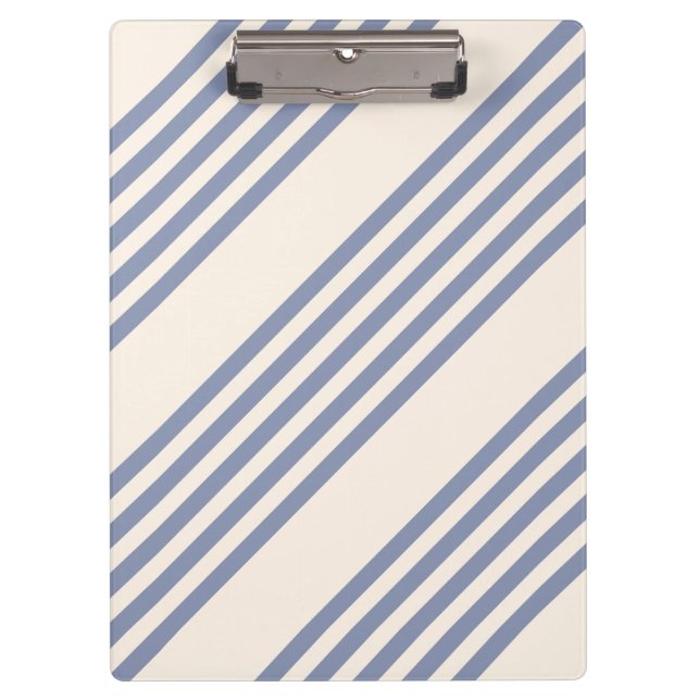 Blue-grey and beige five stripe pattern clipboard (Front)