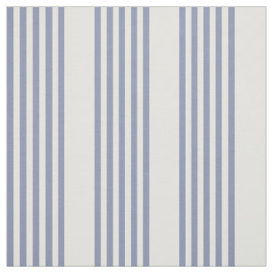 Blue-grey and beige five stripe pattern fabric