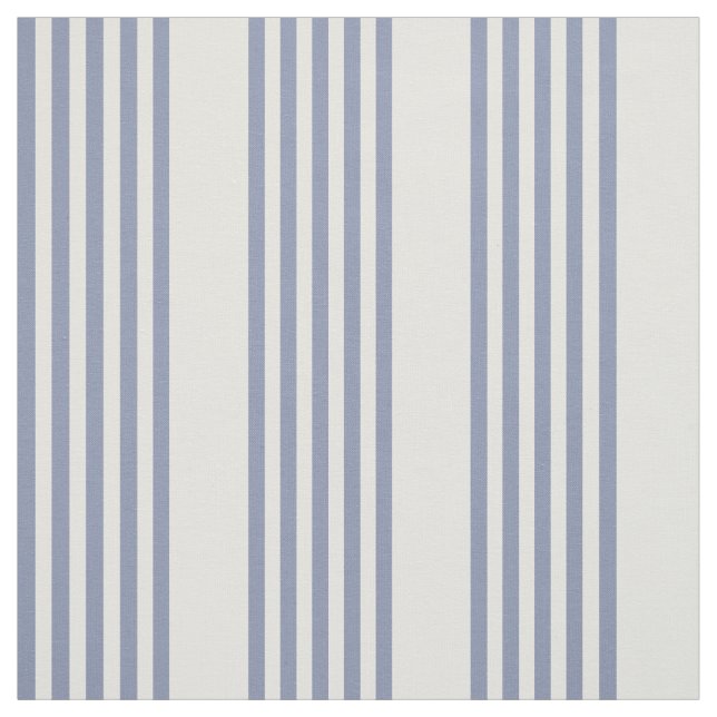 Blue-grey and beige five stripe pattern fabric (Swatch)