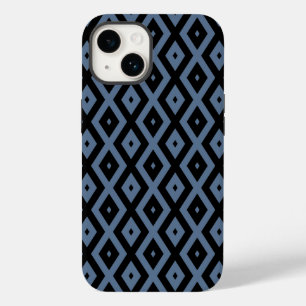 Blue grey and black diamond pattern Case-Mate iPhone 14 case
