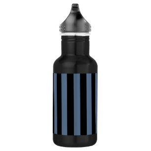 Blue grey and black stripes 532 ml water bottle