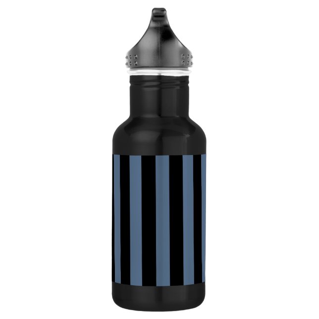 Blue grey and black stripes 532 ml water bottle (Right)