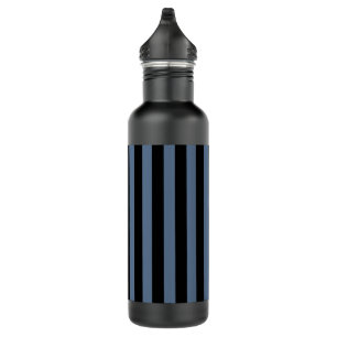 Blue grey and black stripes 710 ml water bottle