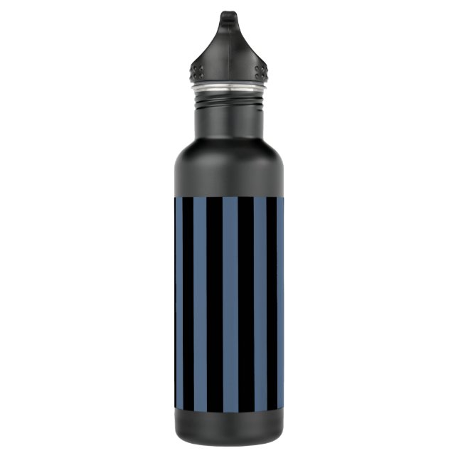 Blue grey and black stripes 710 ml water bottle (Right)