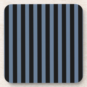 Blue grey and black stripes coaster