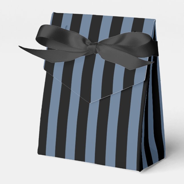 Blue grey and black stripes favour box (Front Side)