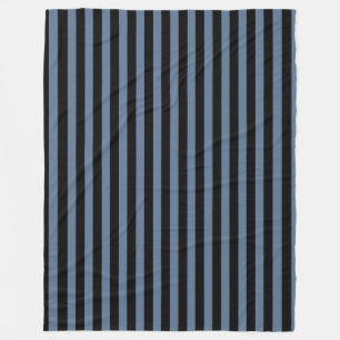 Blue grey and black stripes fleece blanket