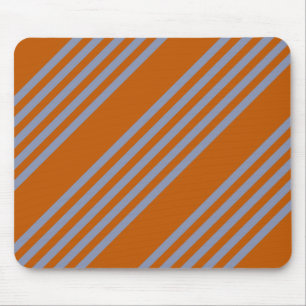 Blue-grey and burnt orange five stripe pattern mouse mat