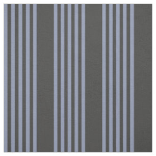 Blue-grey and charcoal five stripe pattern fabric