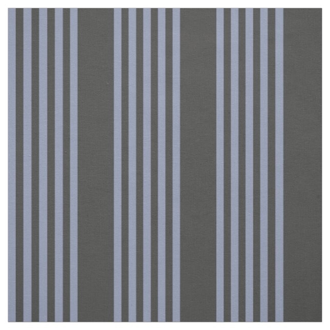 Blue-grey and charcoal five stripe pattern fabric (Swatch)