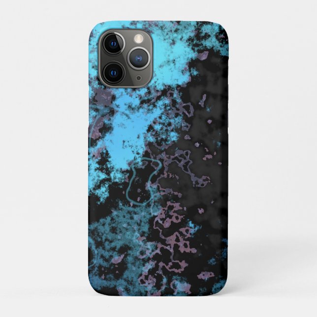 Blue, Grey and Purple Marble Abstract Case-Mate iPhone Case (Back)