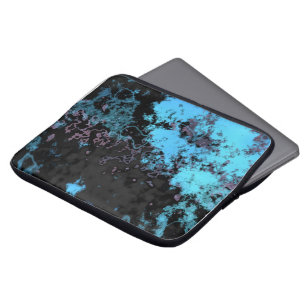 Blue, Grey and Purple Marble Abstract Laptop Sleeve