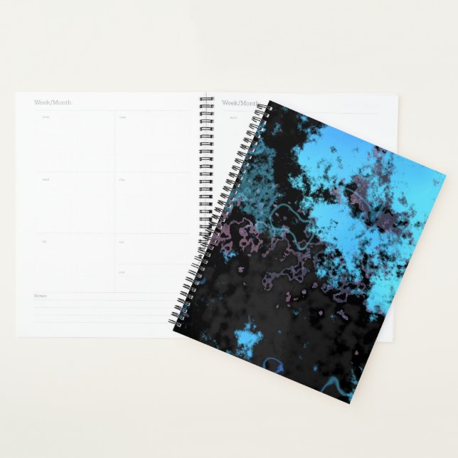 Blue, Grey and Purple Marble Abstract Planner (Display)