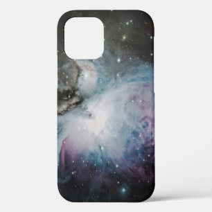 Blue, grey, and purple nebula iPhone 12 case