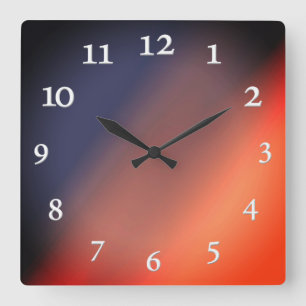 Blue, grey and red gradient. Ombre. Square Wall Cl Clock