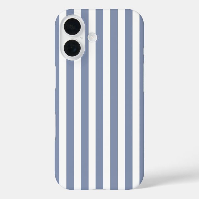 Blue grey and white candy stripes Case-Mate iPhone case (Back)