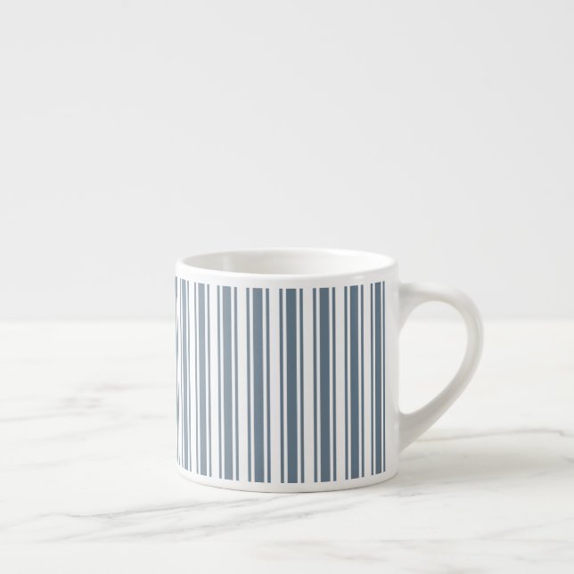 Blue-grey and white candy stripes espresso cup (Right)