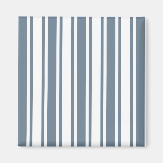 Blue-grey and white candy stripes magnet (Front)