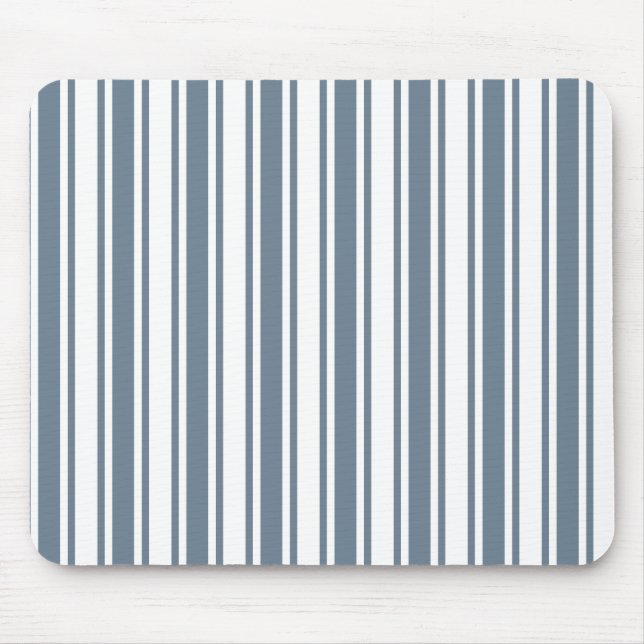 Blue-grey and white candy stripes mouse mat (Front)