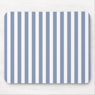 Blue grey and white candy stripes mouse mat