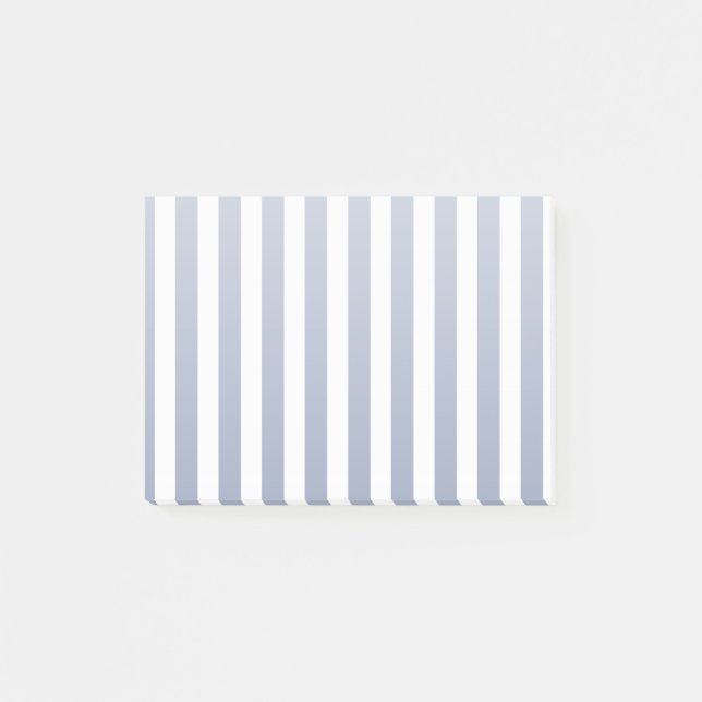 Blue grey and white candy stripes post-it notes (Front)