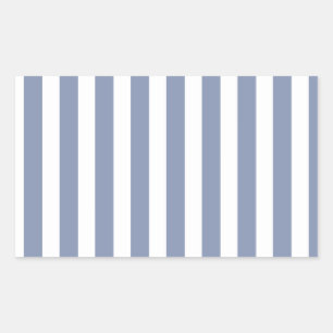 Blue grey and white candy stripes rectangular sticker