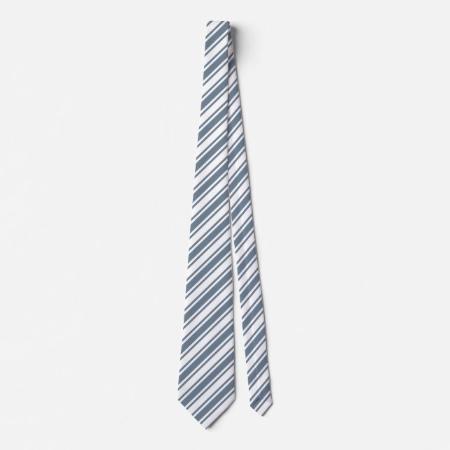 Blue-grey and white candy stripes tie (Front)