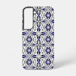 Blue, Grey, and White Diamond Pattern Mobile Samsung Galaxy Case