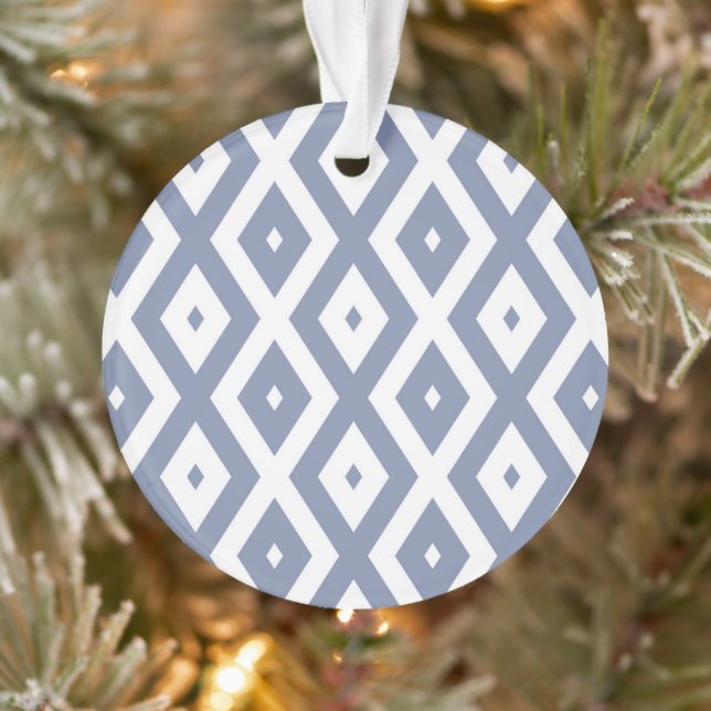 Blue grey and white diamond pattern ornament (Tree)