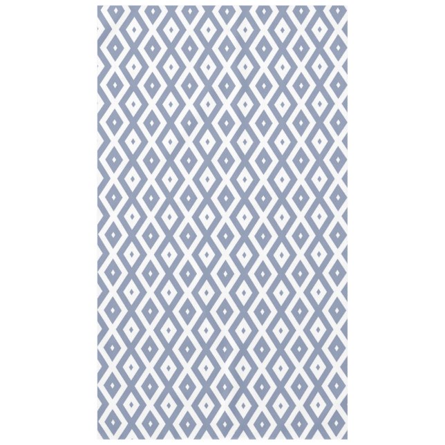 Blue grey and white diamond pattern tablecloth (Front)