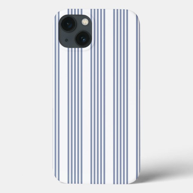 Blue-grey and white five stripe pattern Case-Mate iPhone case (Back)