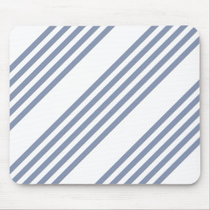 Blue-grey and white five stripe pattern mouse mat
