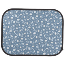 Blue Grey and White Floral Pattern Elegant Fresh