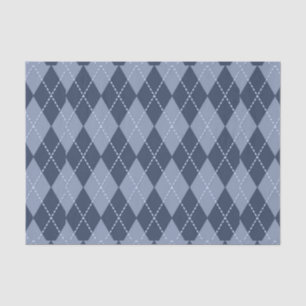 Blue Grey Argyle Tissue Paper