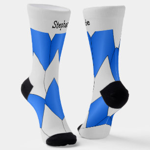 Blue Grey Art Deco Design Socks