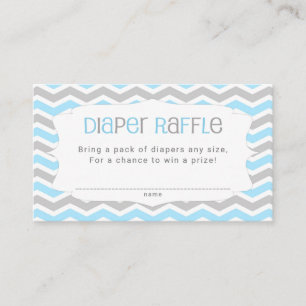 Blue Grey Baby Shower Diaper Raffle Tickets Enclosure Card
