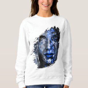 Blue Grey Bad Girl face Sweatshirt