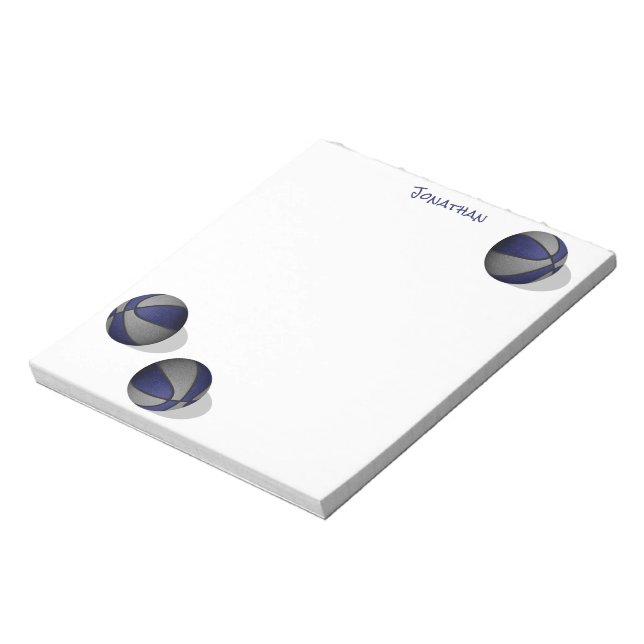 blue grey basketball team colours custom name notepad (Rotated)