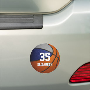blue grey basketball team spirit school locker or car magnet