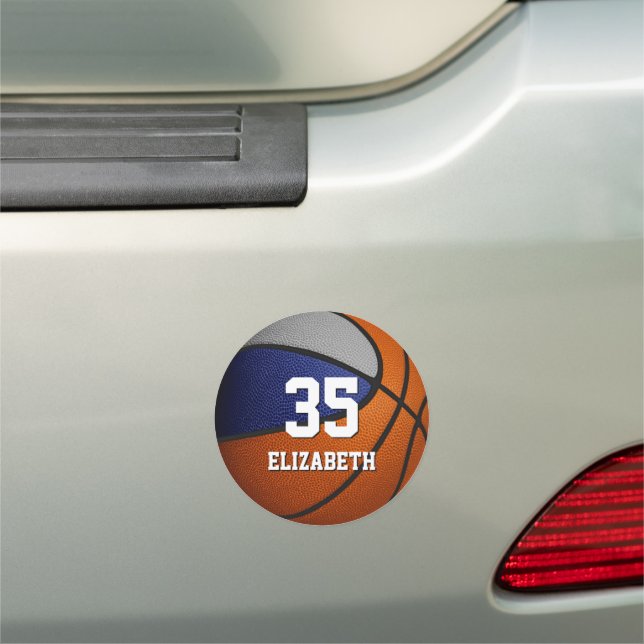 blue grey basketball team spirit school locker or car magnet (In Situ)