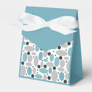 blue grey bean polka dot retro pattern home decor  favour box