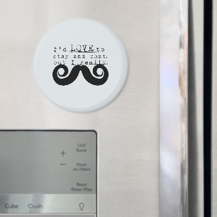 Blue Grey Black Funny Humor I Mustache Magnet